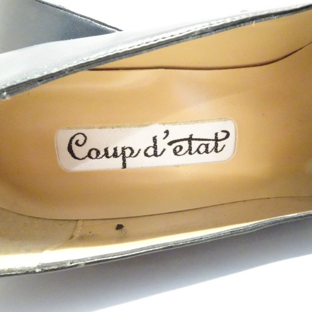 Vintage Coup D’Etat Black Block Heel Loafers Leopard Calf Hair Size 4.5 Square - Picture 3 of 5